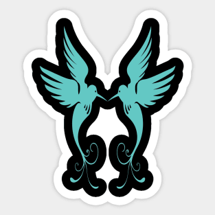 Flying blue bird Sticker